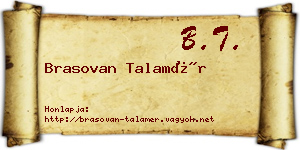 Brasovan Talamér névjegykártya
